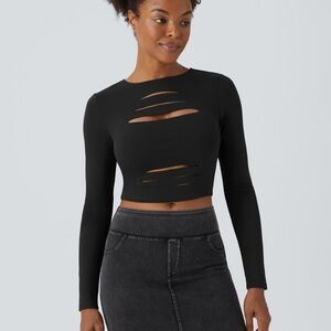 New. HALARA long sleeve, cut out crop top. Size XL(16)